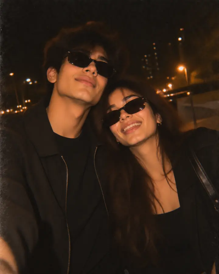 A couple taking a selfie together