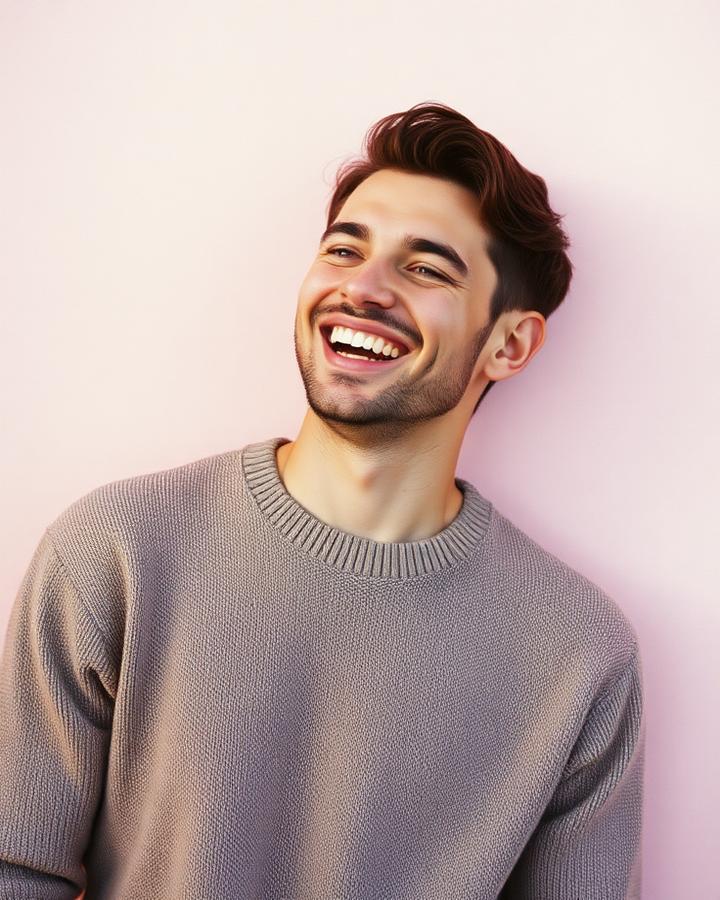 Portrait of a person laughing